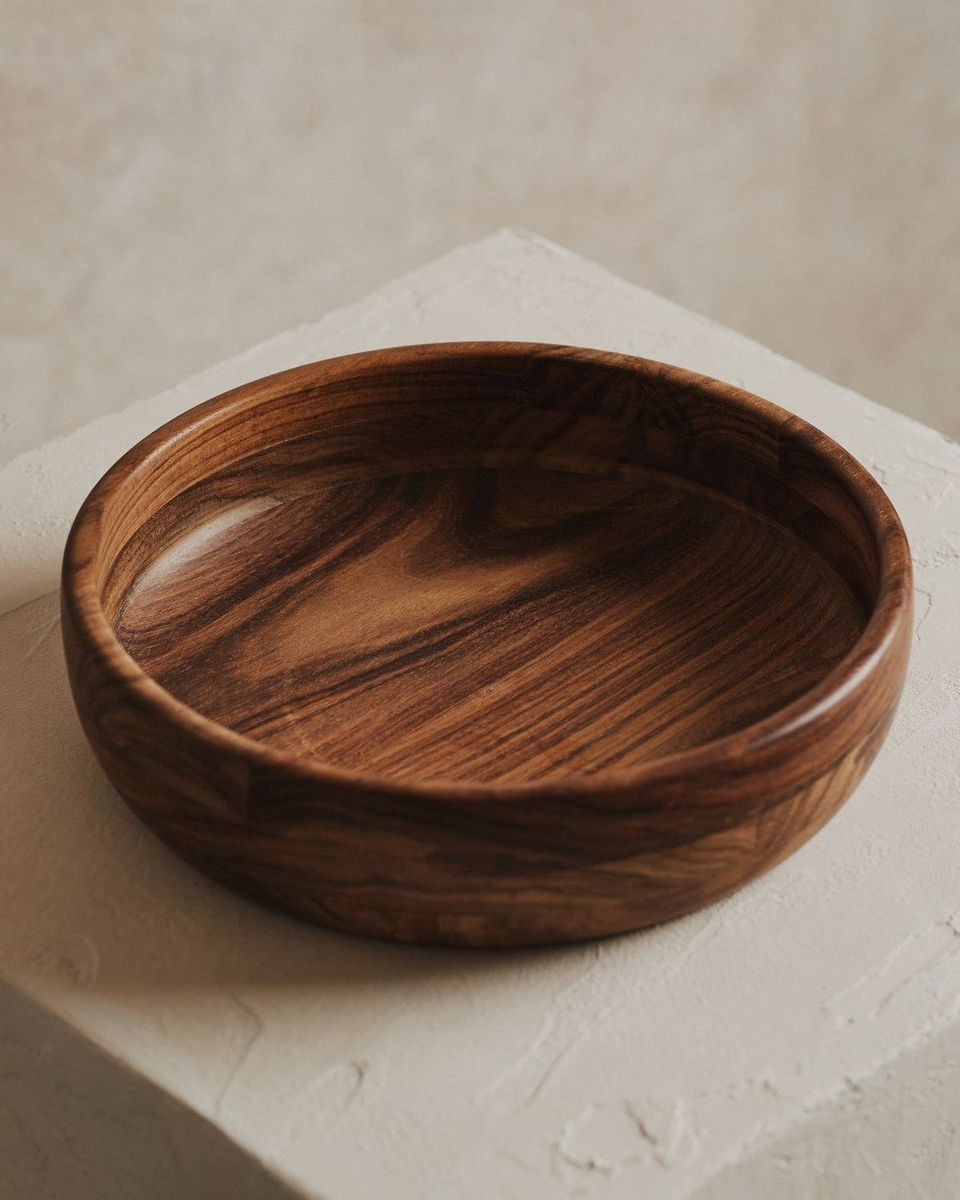Handcrafted Solid Wood Deep Serving Bowl AH-202 Moradabad
